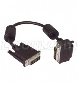 DVI-D Dual Link DVI Cable Male / Male Right Angle, Bottom 1.0m