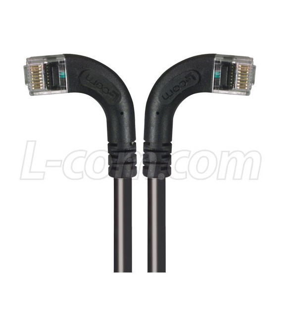 Category 6 LSZH Right Angle Patch Cable, Right Angle Left/Right Angle Right, Black, 2.0 ft