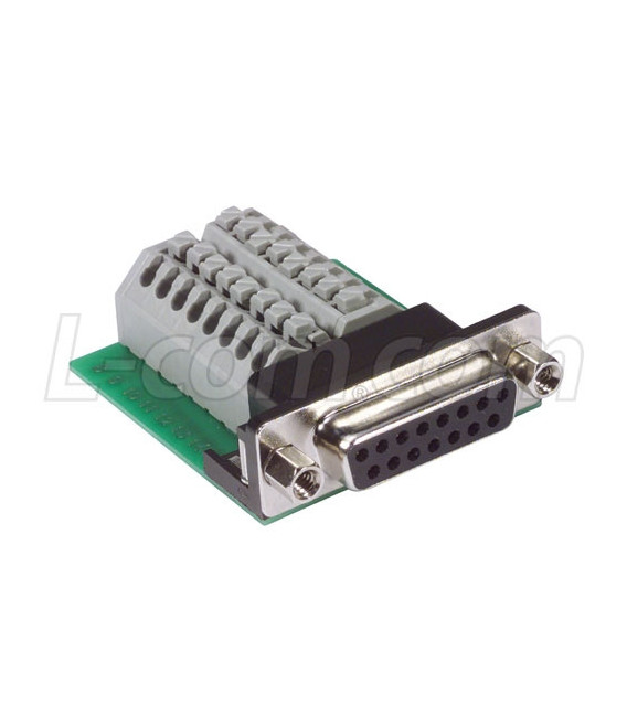 DB15 Female Connector for Field Termination with Screwless Terminal Block