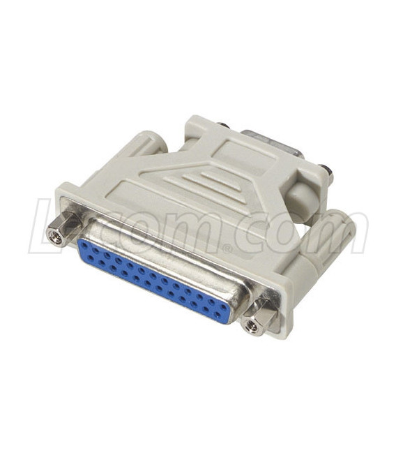 Molded AT Adapter, Low Profile, DB25 Female / DB9 Female
