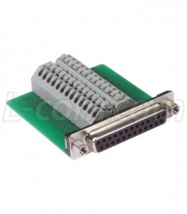 DB25 Female Connector for Field Termination with Screwless Terminal Block