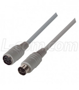 Molded Extension Cable, DIN 5, Male / Female, 20.0 ft