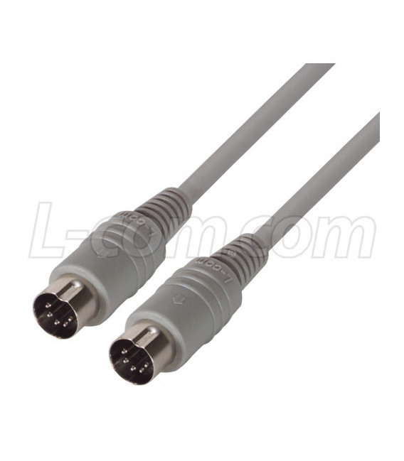 Molded Cable, DIN 5 Male / Male, 10.0 ft
