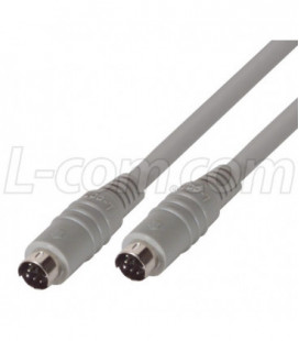 Molded Cable, Mini DIN 6 Male / Male, 15.0 ft