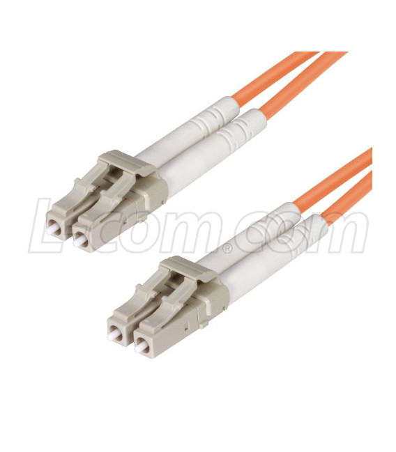 OM2 50/125 Multimode, Clipped LSZH Fiber Cable, Dual LC / Dual LC, 0.5m
