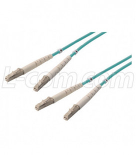 OM4 50/125, 100 Gig Multimode LSZH Fiber Cable, Dual LC / Dual LC, 5.0m