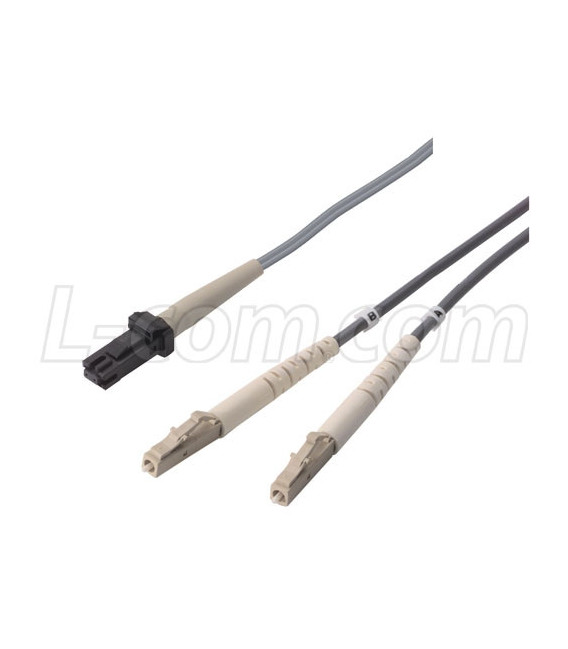 OM1 62.5/125, Multimode Low Smoke Zero Halogen, Fiber Cable MTRJ / Dual LC, 3.0m