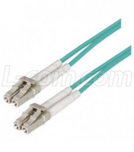 OM3 50/125, 10 Gig Multimode LSZH Fiber Cable, Clipped LC / Clipped LC, 0.5m