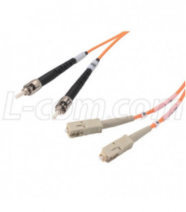 OM2 50/125, Multimode Fiber Cable, Dual ST / Dual SC, 30.0m