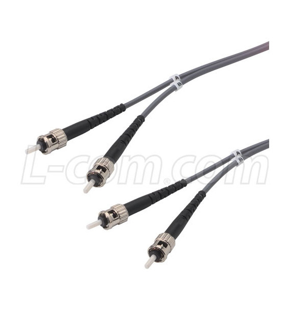 OM1 62.5/125, Multimode Fiber Cable, Dual ST / Dual ST, 5.0m