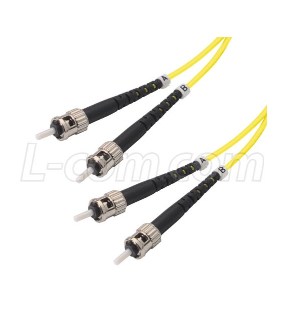 OM2 50/125, Multimode Fiber Cable, Dual ST / Dual ST, Yellow 1.0m