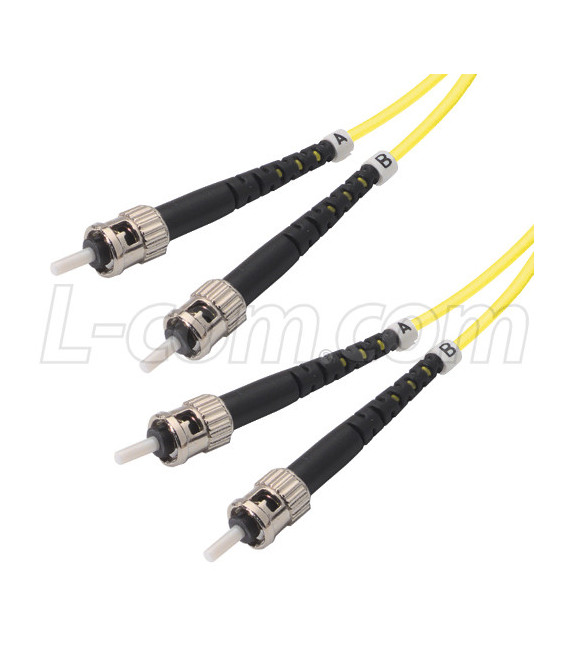 OM1 62.5/125, Multimode Fiber Cable, Dual ST / Dual ST, Yellow 2.0m