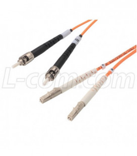 OM2 50/125, Multimode Fiber Cable, Dual ST / Dual LC, 1.0m