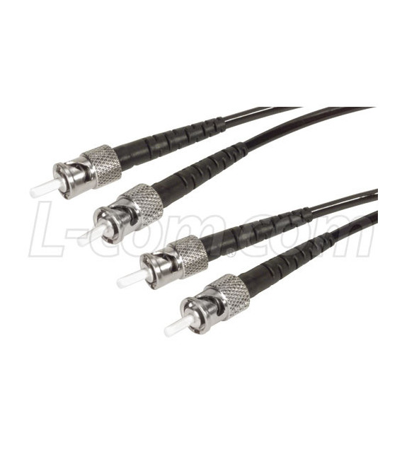 OM3 50/125 10 Gig, Military Fiber Cable, Dual ST / Dual ST, 10.0m