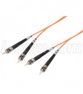 OM2 50/125, Multimode Fiber Optic Cable, Dual ST / Dual ST, 1.0m