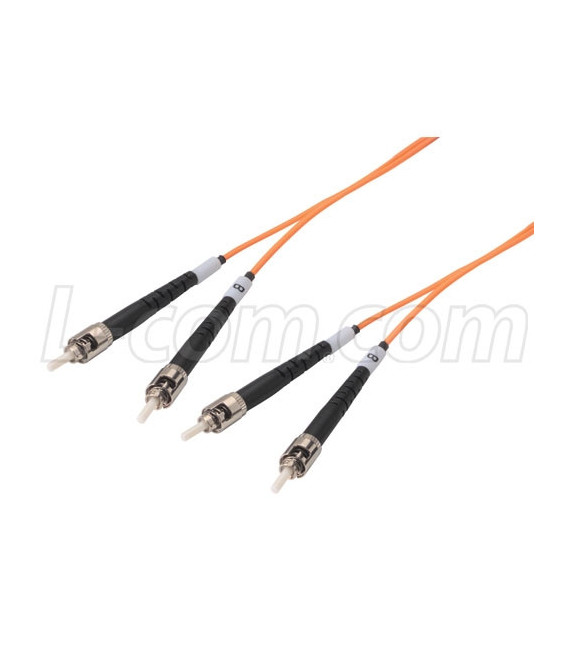 OM2 50/125, Multimode Fiber Optic Cable, Dual ST / Dual ST, 45.0m