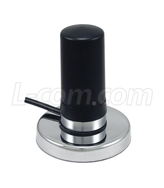 2.4 GHz 3 dBi Black Omni Antenna w/ Magnetic Mount - RP-TNC Plug Connector