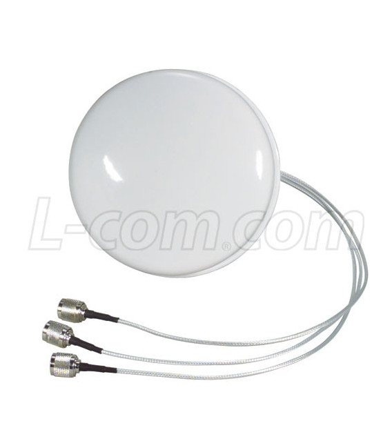 2.4 GHz 3 dBi Spatial Diversity MIMO/802.11n Ceiling Antenna - 18in N-Male Connectors