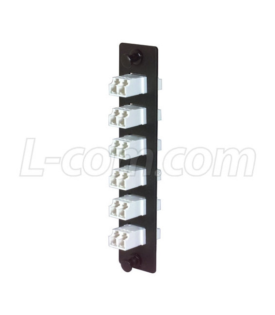 FSP Series Fiber Sub Panel with 6 Keyed LC Single mode / Multimode Couplers White