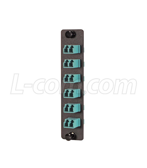 Fiber Sub Panel, 6 LC Duplex 10G Couplers, Ceramic Sleeve