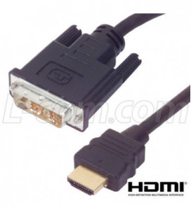 Premium DVI to HDMI Cable Assembly, HDMI-M/DVI-D Single Link-M 1.0M