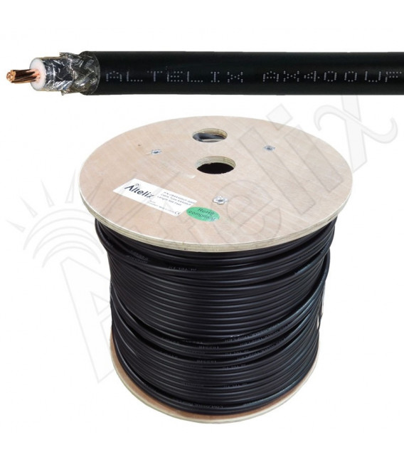 Cable coaxial 50 ohms baja perdida Altelix AX400UF™ Ultra Flex, bobina 152 metros