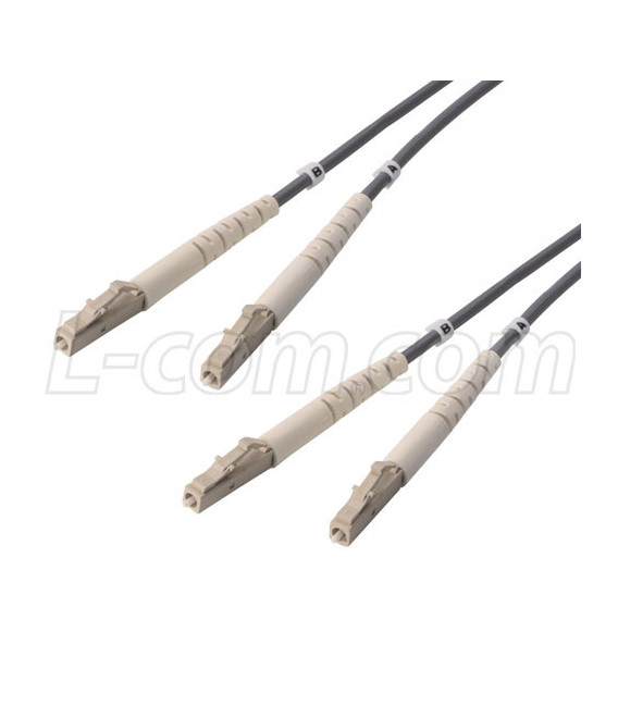 OM1 62.5/125, Multimode Fiber Cable, Dual LC / Dual LC, 1.0m