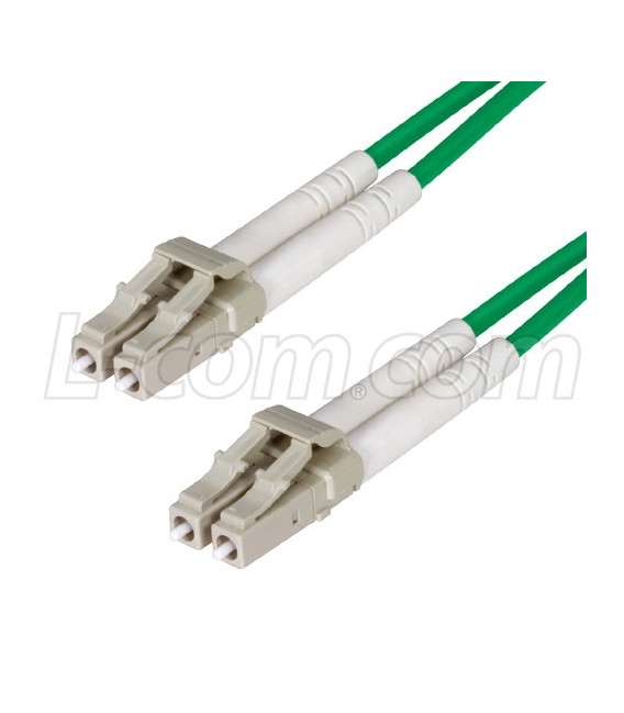 OM1 62.5/125, Multimode Fiber Cable, Dual LC / Dual LC, Green 2.0m