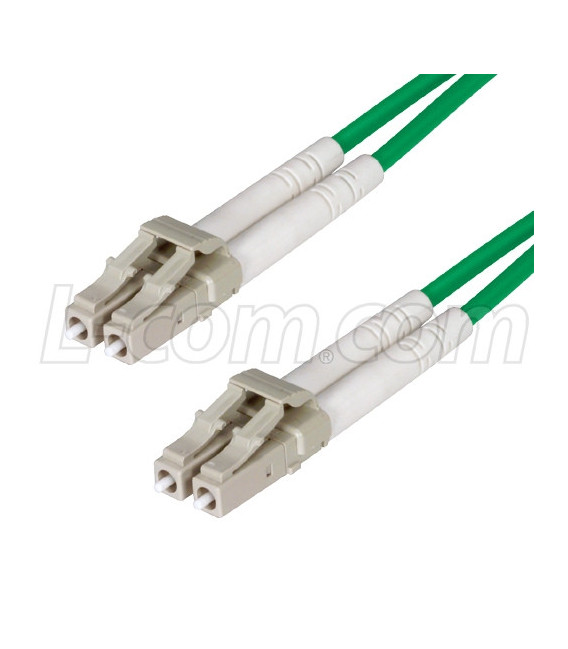OM1 62.5/125, Multimode Fiber Cable, Dual LC / Dual LC, Green 1.0m