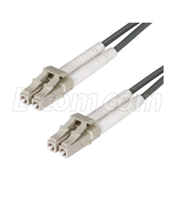 OM1 62.5/125, Clipped Fiber Cable, Dual LC / Dual LC, 1.0m