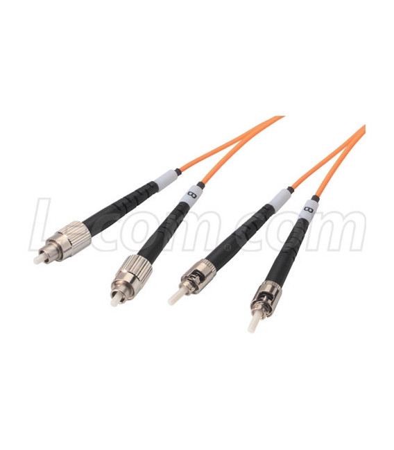 OM2 50/125, Multimode Fiber Cable, Dual FC to Dual ST 4.0m