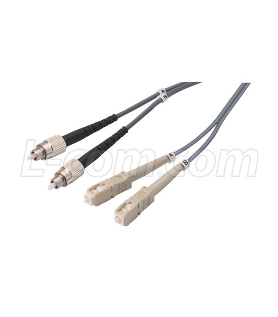 OM1 62.5/125, Multimode Fiber Cable, Dual FC / Dual SC, 3.0m