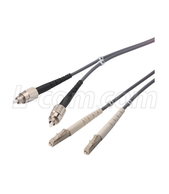 OM1 62.5/125, Multimode Fiber Cable, Dual FC / Dual LC, 3.0m