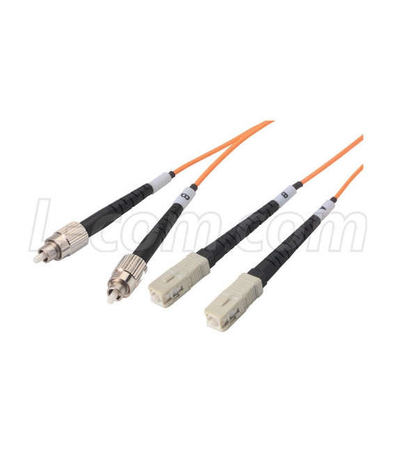 OM2 50/125, Multimode Fiber Cable, Dual FC to Dual SC 1.0m