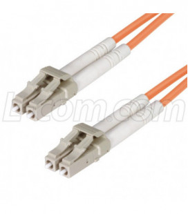 OM2 50/125, Clipped Fiber Optic Cable, Dual LC / Dual LC, 1.0m