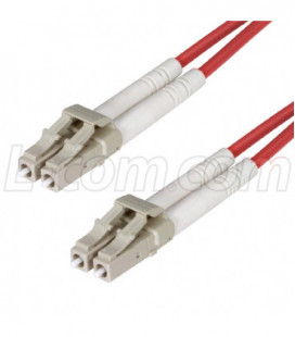 OM2 50/125, Multimode Fiber Cable, Dual LC / Dual LC, Red 10.0m