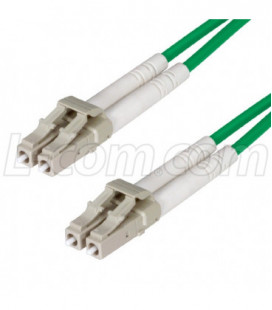 OM2 50/125, Multimode Fiber Cable, Dual LC / Dual LC, Green 2.0m