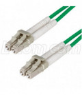 OM2 50/125, Multimode Fiber Cable, Dual LC / Dual LC, Green 15.0m