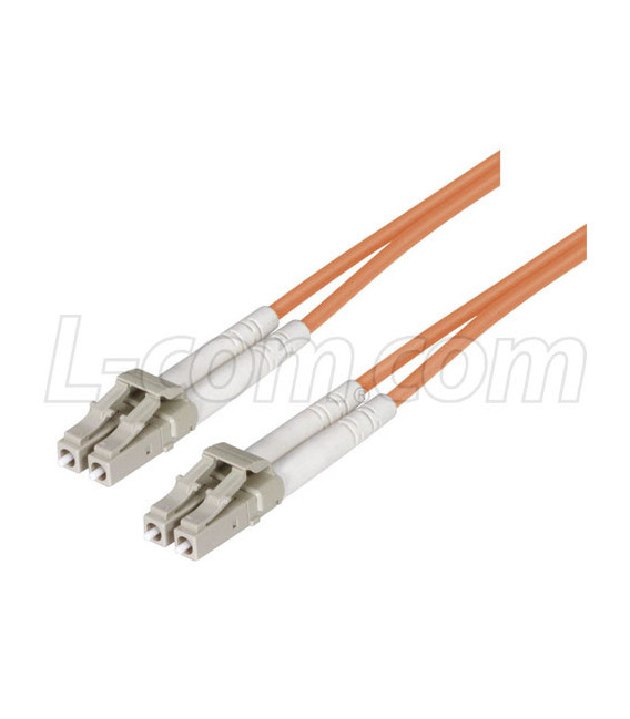 OM1 62.5/125, Multimode Fiber Cable, Dual LC / Dual LC, Orange 5.0m