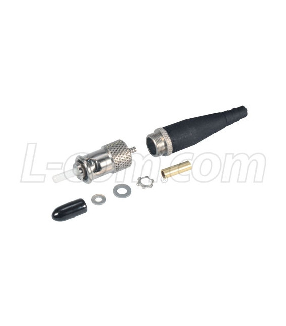Ruggedized COTS ST Connector, Multimode Locking Stainless Steel for 2mm fiber
