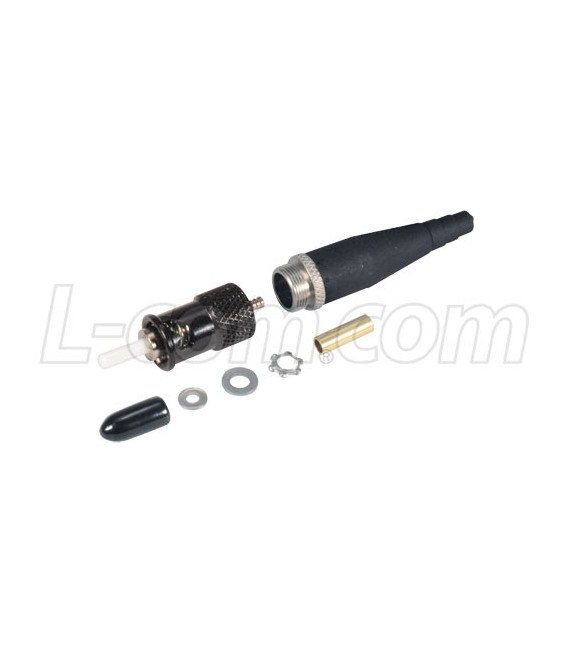 Ruggedized COTS ST Connector, Multimode Locking Nickel Plated Brass for 2mm fiber
