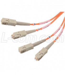 OM2 50/125, Multimode Fiber Optic Cable, Dual SC / Dual SC, 30.0m