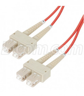 OM2 50/125, Multimode Fiber Cable, Dual SC / Dual SC, Red 3.0m