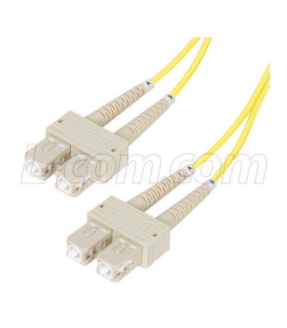 OM2 50/125, Multimode Fiber Cable, Dual SC / Dual SC, Yellow 2.0m