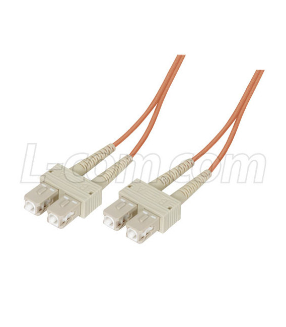OM1 62.5/125, Multimode Fiber Cable, Dual SC / Dual SC, Orange 15.0m
