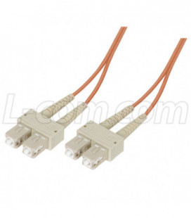 OM1 62.5/125, Multimode Fiber Cable, Dual SC / Dual SC, Orange 15.0m