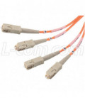 OM2 50/125, Multimode Fiber Optic Cable, Dual SC / Dual SC, 5.0m
