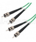 OM1 62.5/125, Multimode Fiber Cable, Dual ST / Dual ST, Green 10.0m