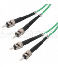 OM1 62.5/125, Multimode Fiber Cable, Dual ST / Dual ST, Green 5.0m