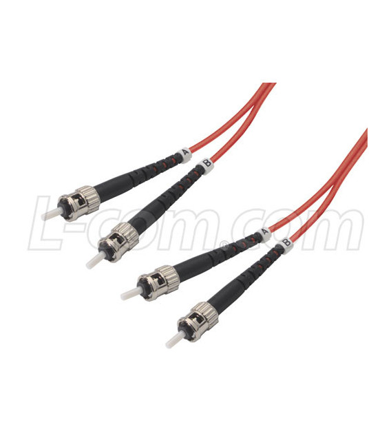 OM1 62.5/125, Multimode Fiber Cable, Dual ST / Dual ST, Red 4.0m